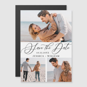 Elegante Hochzeits-Foto-Save-the-Date-Magnetkarte Magnetkarte