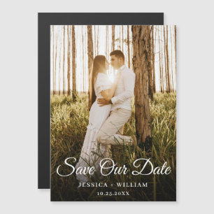 Elegante Hochzeits-Foto-Save-the-Date-Magnetkarte Magnetkarte