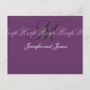 Elegante Hochzeits-Monogramm M UAWG Karten lila