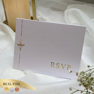 Elegante Hochzeits-RSVP gefaltet Gold Folienkarte