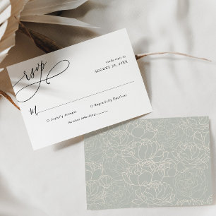 Elegante Hochzeits-RSVP-Karte mit einfacher Schrif RSVP Karte