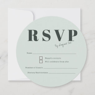 Elegante Hochzeits-RSVP Soft Eucalyptus Mist & Sal