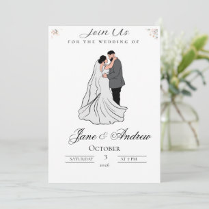 Elegante Hochzeitsankündigung Einladung