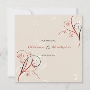Elegante Hochzeitsankündigung mit Wirbeln Einladung