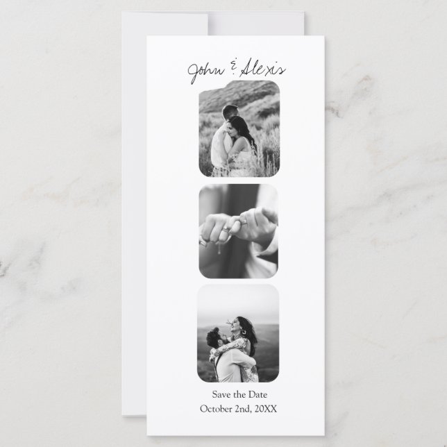 Elegante Hochzeitsankündigung Save the Date Fotos (Vorderseite)