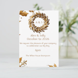 Elegante Hochzeitsantwortkarte mit Goldblatt RSVP Karte