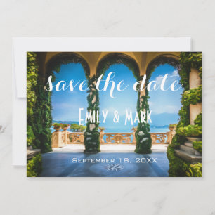 Elegante Hochzeitsargen Save the Date in Italien
