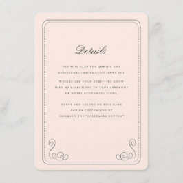 Elegante Hochzeitsbeilage Begleitkarte