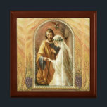 Elegante Hochzeitsbride und Gräuelkirche  Erinnerungskiste<br><div class="desc">Schönes traditionelles katholisches Bild der gesegneten Jungfrau Mary und St. Joseph an ihrem Hochzeitstag.</div>