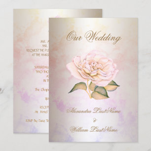 Elegante Hochzeitscreme aus rosa Marmor Rose Creme Einladung