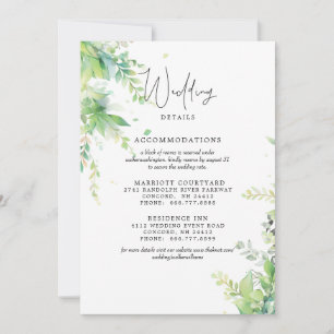 Elegante Hochzeitsdetails mit Laub 2 Hotels Detail Einladung