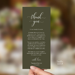 Elegante Hochzeitsdinner-Tischkarten-Dankeschön-Ka Programm