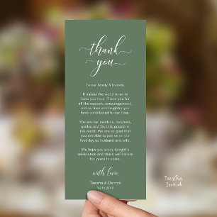 Elegante Hochzeitsdinner-Tischkarten-Dankeschön-Ka Programm