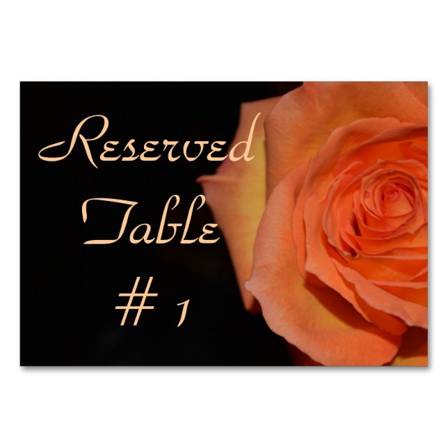 Elegante Hochzeitsdusche Blume Rose Destiny Peace Tischnummer (Vorderseite)