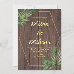 Elegante Hochzeitseinladung aus dem Holzbild Einladung