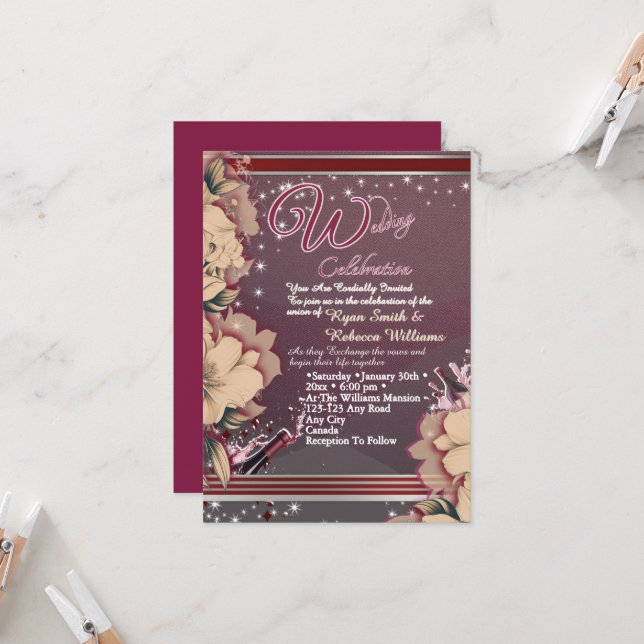 Elegante Hochzeitseinladung Einladung (Vorderseite/Rückseite Beispiel)