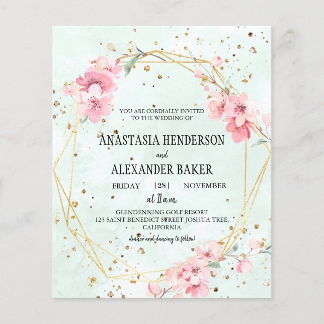 Elegante Hochzeitseinladung. Flyer (Vorne)