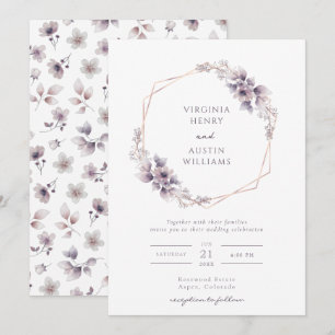 Elegante Hochzeitseinladung in Lila Einladung