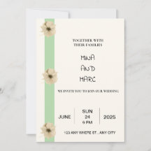 Elegante Hochzeitseinladung - Klassisches Blumende
