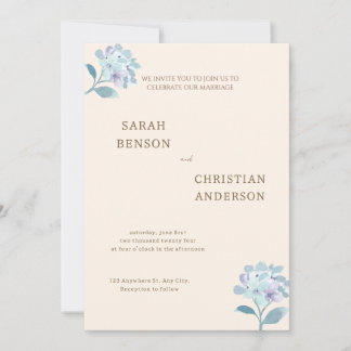 Elegante Hochzeitseinladung mit Blumendesign Einladung