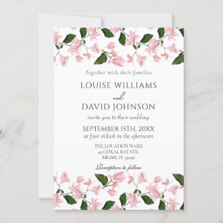 Elegante Hochzeitseinladung mit Bougainvillea Einladung
