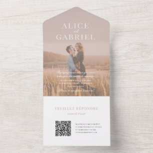 Elegante Hochzeitseinladung mit Foto und Code All In One Einladung