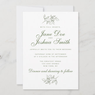 Elegante Hochzeitseinladung mit Grün Einladung