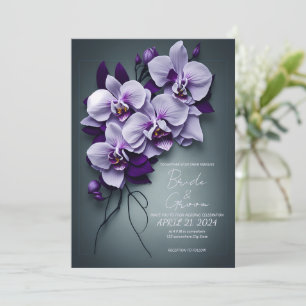 Elegante Hochzeitseinladung mit Orchideen. Einladung