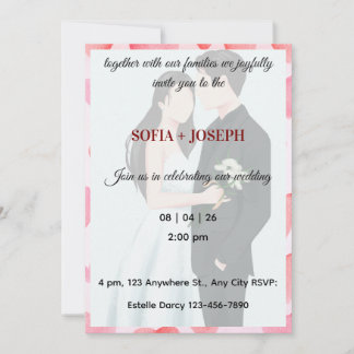 Elegante Hochzeitseinladung, Moderne Braut und Brä Einladung