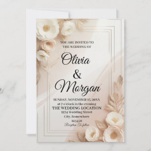 Elegante Hochzeitseinladung Pampasgras Flora Einladung