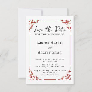 Elegante Hochzeitseinladung zur Vorankündigung Save The Date