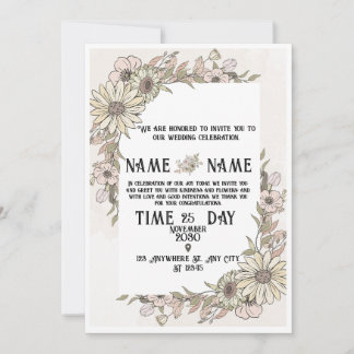 Elegante Hochzeitseinladungskarte Einladung