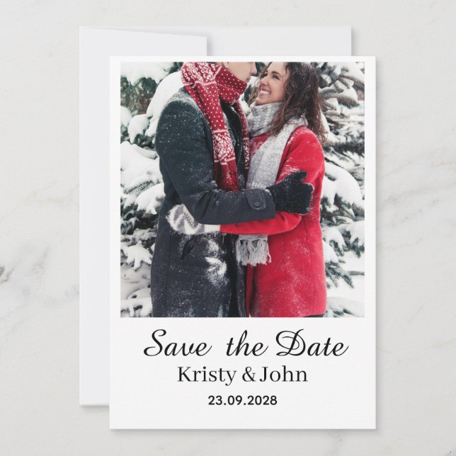 Elegante Hochzeitseinladungskarte zur Vorankündigu Save The Date (Vorderseite)