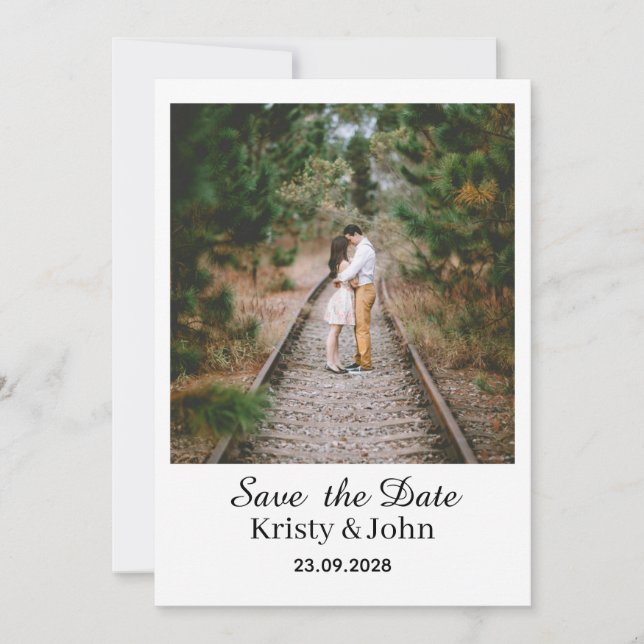 Elegante Hochzeitseinladungskarte zur Vorankündigu Save The Date (Vorderseite)