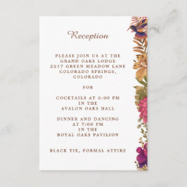 Elegante Hochzeitsempfehlung für den Botanischen G Begleitkarte
