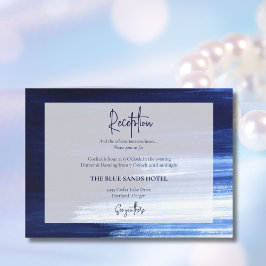 Elegante Hochzeitsempfehlung für Navy & White Colo Begleitkarte
