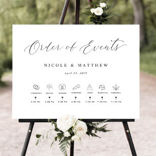 Elegante Hochzeitserie mit Zeitleiste signieren Poster
