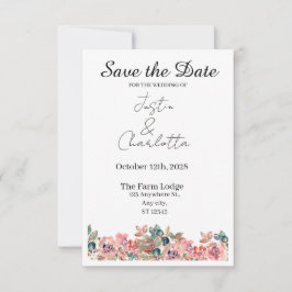 Elegante Hochzeitserinnerungskarte Save The Date