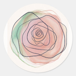 Elegante Hochzeitseröffnungsrosa Runder Aufkleber