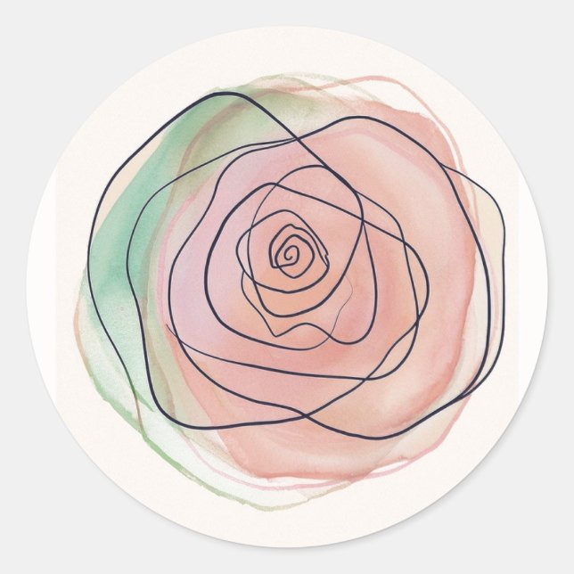 Elegante Hochzeitseröffnungsrosa Runder Aufkleber (Vorderseite)
