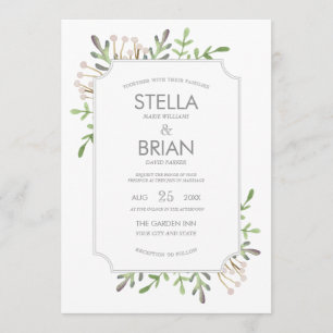 Elegante Hochzeitsfeier Einladung