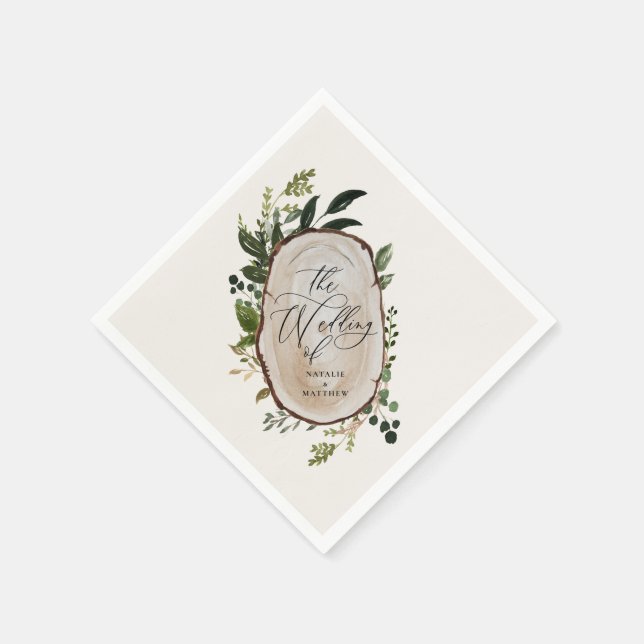Elegante Hochzeitsfeier im botanischen Grünen Serviette (Ecke)