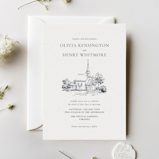 Elegante Hochzeitsfeier Minimalistische Hochzeit Einladung (Von Creator hochgeladen)