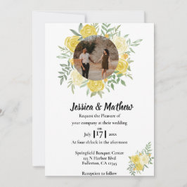 Elegante Hochzeitsfeier mit Wasserfarbe Einladung