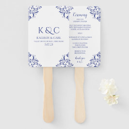 Elegante Hochzeitsförderer | Vintag - Royal Blue Fächer