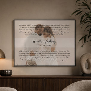 Elegante Hochzeitsgelübde-Kunst Jahrestag Paarfot Poster