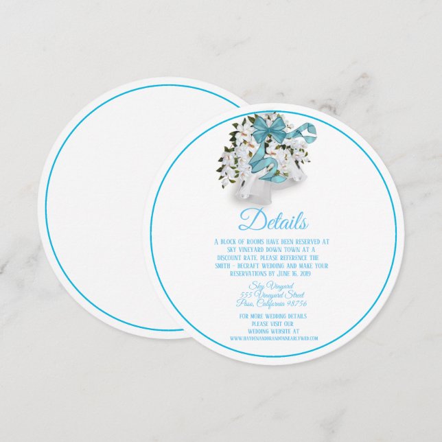 Elegante Hochzeitsglocken Einladung (Vorne/Hinten)