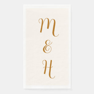 Elegante Hochzeitsinitialen Ginger Elfenbein Serviette