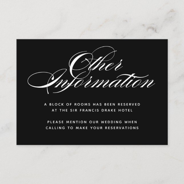 Elegante Hochzeitskarte Begleitkarte (Vorderseite)