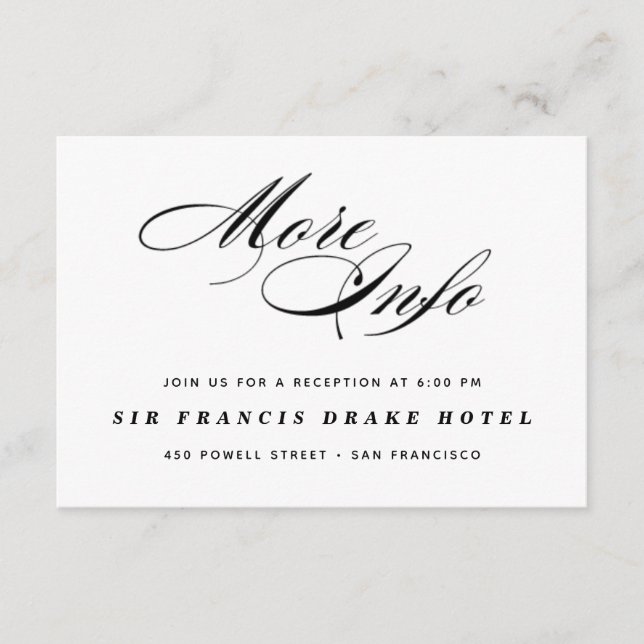 Elegante Hochzeitskarte Begleitkarte (Vorderseite)